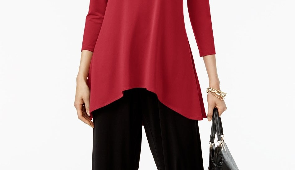 Alfani Top feminino pequeno e sólido, tamanho médio, vermelho, extra grande