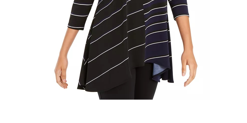 Túnica Alfani Feminina Estampada Alto Baixo Azul Marinho Tamanho XXG