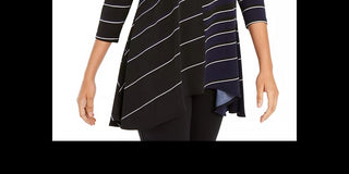 Túnica Alfani Feminina Estampada Alto Baixo Azul Marinho Tamanho XXG