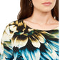 Blusa túnica feminina Alfani em camadas com bainha cruzada, preta, tamanho médio