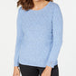 Karen Scott Suéter Feminino Diamond Cable-Knit Azul Tamanho Grande