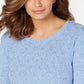 Karen Scott Suéter Feminino Diamond Cable-Knit Azul Tamanho Grande