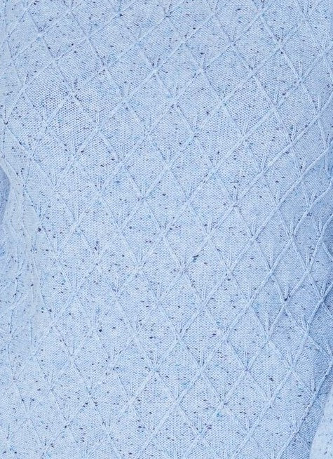 Karen Scott Suéter Feminino Diamond Cable-Knit Azul Tamanho Grande