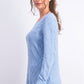 Karen Scott Suéter Feminino Diamond Cable-Knit Azul Tamanho Médio