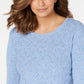 Karen Scott Suéter Feminino Diamond Cable-Knit Azul Tamanho Extra Grande