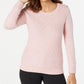 Karen Scott Suéter Feminino Diamond Cable-Knit Rosa Tamanho Médio