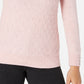 Karen Scott Suéter Feminino Diamond Cable-Knit Rosa Tamanho Médio