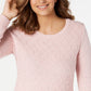 Karen Scott Suéter Feminino Diamond Cable-Knit Rosa Tamanho 2 Extra Grande