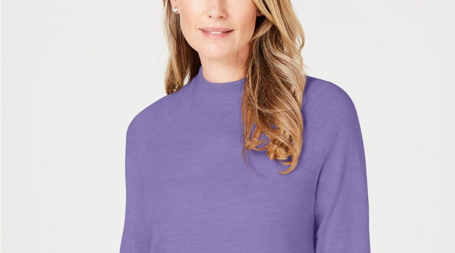 Karen Scott Suéter Feminino com Zíper nas Costas e Gola Redonda Roxo Tamanho XG