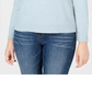 Karen Scott Suéter Feminino Gola Mock Azul Tamanho Pequeno