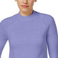 Karen Scott Suéter Feminino Gola Mock Roxo Tamanho Pequeno Extra Grande