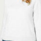 Karen Scott Suéter Feminino Gola Mock Branco Tamanho Pequeno Extra Grande