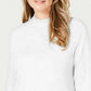 Karen Scott Suéter Feminino Gola Mock Branco Tamanho Pequeno Extra Grande