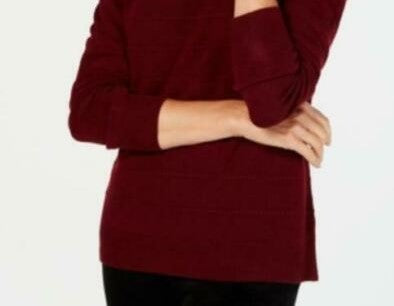 Karen Scott Suéter Listrado Texturizado Feminino Vermelho Tamanho Grande