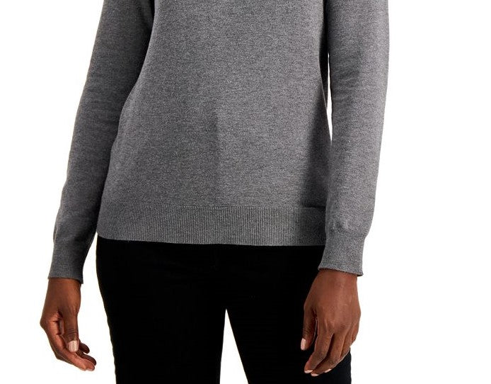 Karen Scott Suéter Feminino Gola Alta Carvão Tamanho Grande