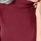 Karen Scott Suéter Feminino Gola Alta Médio Vermelho Tamanho P