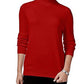 Karen Scott Suéter Luxsoft Plus Size Gola Alta Feminino Vermelho Tamanho OX