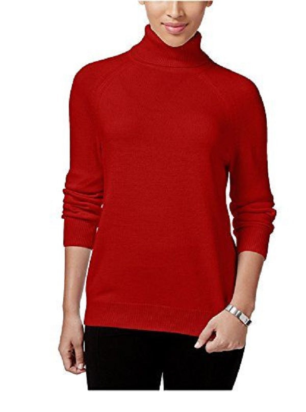 Karen Scott Suéter Luxsoft Plus Size Gola Alta Feminino Vermelho Tamanho OX