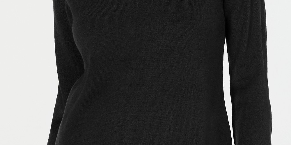 Karen Scott Suéter feminino com decote em V, preto, tamanho pequeno