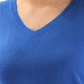 Karen Scott Suéter feminino com decote em V, azul, tamanho grande