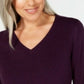 Karen Scott Suéter Feminino Gola V Roxo Médio Tamanho P