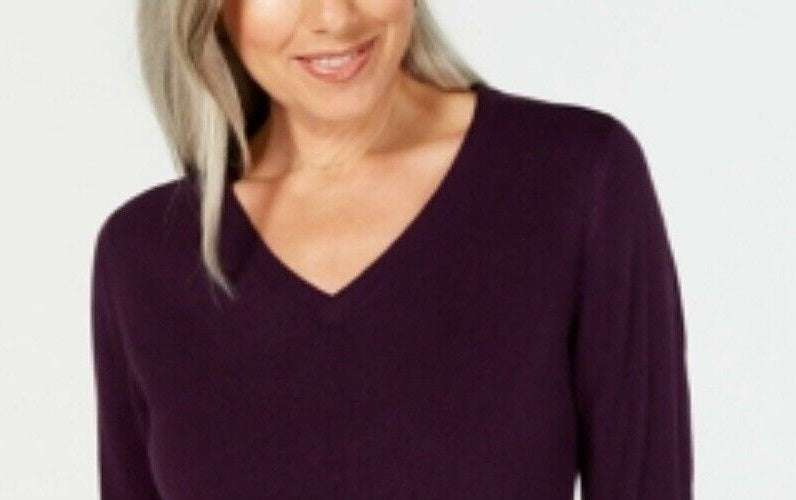 Karen Scott Suéter Feminino Gola V Roxo Médio Tamanho P