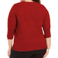 Karen Scott Suéter Luxsoft Plus Size com Decote em V, Vermelho, Tamanho 2X