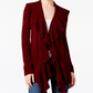 Karen Scott Cardigan Feminino com Babados na Frente, Preto, Tamanho Grande