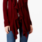 Karen Scott Cardigan Feminino com Babados na Frente, Preto, Tamanho Grande
