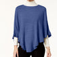 Poncho assimétrico com babados Karen Scott feminino, azul, tamanho extragrande