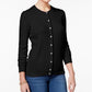 Cardigan feminino Karen Scott com botões e contas, preto, tamanho extra pequeno