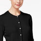 Cardigan feminino Karen Scott com botões e contas, preto, tamanho extra pequeno