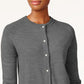 Karen Scott Cardigan Feminino com Botões e Contas Cinza Tamanho 2 Extra Grande