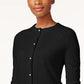 Karen Scott Cardigan Feminino Petite Luxsoft Botão Preto Tamanho Petite