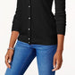 Karen Scott Cardigan Feminino Petite Luxsoft Botão Preto Tamanho Petite