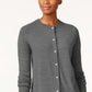 Karen Scott Cardigan Feminino Petite Luxsoft Botão Cinza Escuro Tamanho Petite