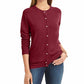 Karen Scott Cardigan Feminino Luxsoft Botão Vermelho Tamanho Médio