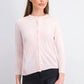 Karen Scott Cardigan Feminino Petite Luxsoft com Botões Rosa Tamanho Petite Pequeno