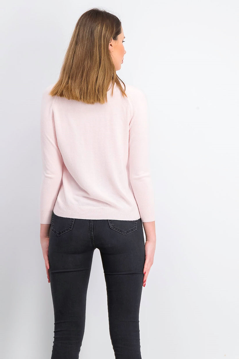 Karen Scott Cardigan Feminino Petite Luxsoft com Botões Rosa Tamanho Petite Pequeno