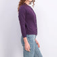 Karen Scott Cardigan Feminino Luxsoft Botão Médio Roxo Tamanho Pequeno Médio
