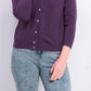 Karen Scott Cardigan Feminino Luxsoft Botão Roxo Tamanho Pequeno Pequeno