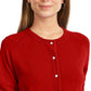 Karen Scott Cardigan Feminino Pequeno com Botões e Contas Vermelho Tamanho Extra Grande