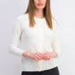 Karen Scott Cardigan Feminino Petite Luxsoft com Botões Branco Tamanho Médio