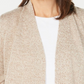 Karen Scott Cardigan Feminino com Frente Aberta e Acabamento Contrastado, Bege, Tamanho Grande