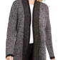 Karen Scott Cardigan Feminino Contraste Frente Aberta Preto Tamanho X-G