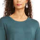 Blusa feminina com cordão e punho, estilo &amp; co, verde, tamanho médio