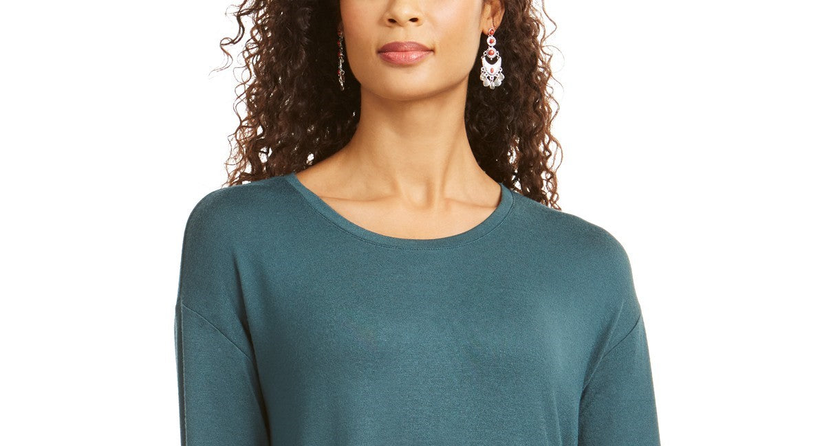 Blusa feminina com cordão e punho, estilo &amp; co, verde, tamanho médio