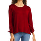 Top curto feminino com cordão e punhos amarrados, tamanho PP, vermelho, da Style &amp; Co