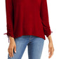 Top curto feminino com cordão e punhos amarrados, tamanho PP, vermelho, da Style &amp; Co