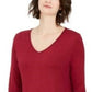 Blusa feminina estilo &amp; co, decote em V, chiffon, roxa, tamanho grande